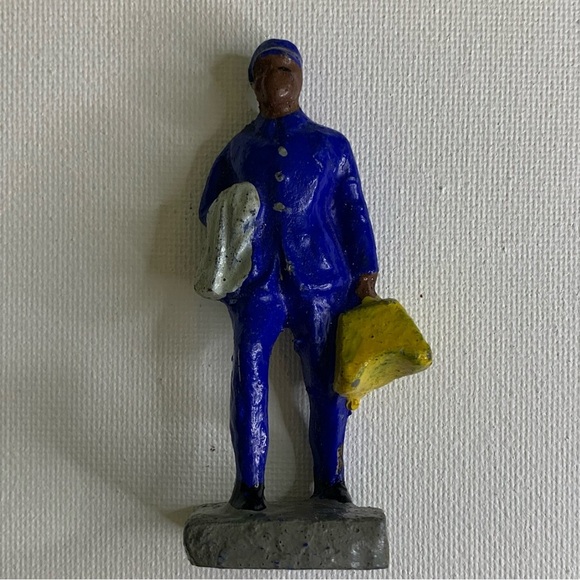 Antique Composition Figure J Hill Dining Car Attendant Toy Trico Figurine Japan - Picture 13 of 14